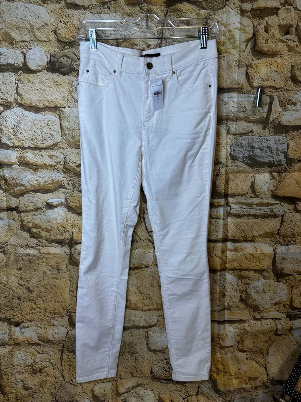 Ann Taylor White Cotton Straight Jeans Womens Size 6x28